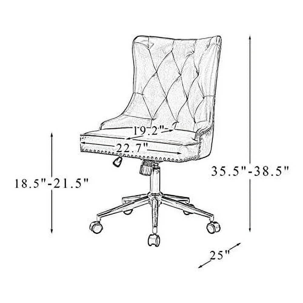 PU Leather Armless Office Chair with 5 Rolling Casters V51955