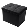 Black Folding Storage Ottoman with Padded Seat 17IN P492177