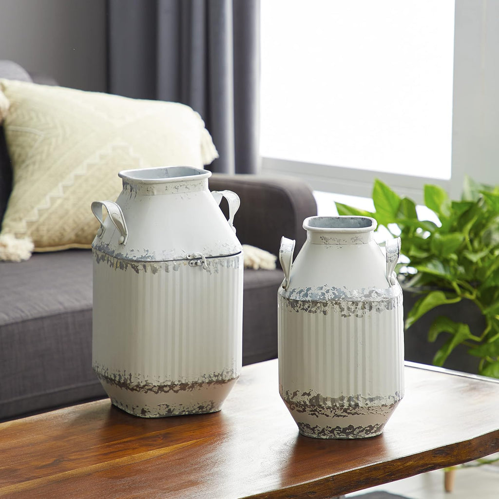 White Decorative Milk Can A713121