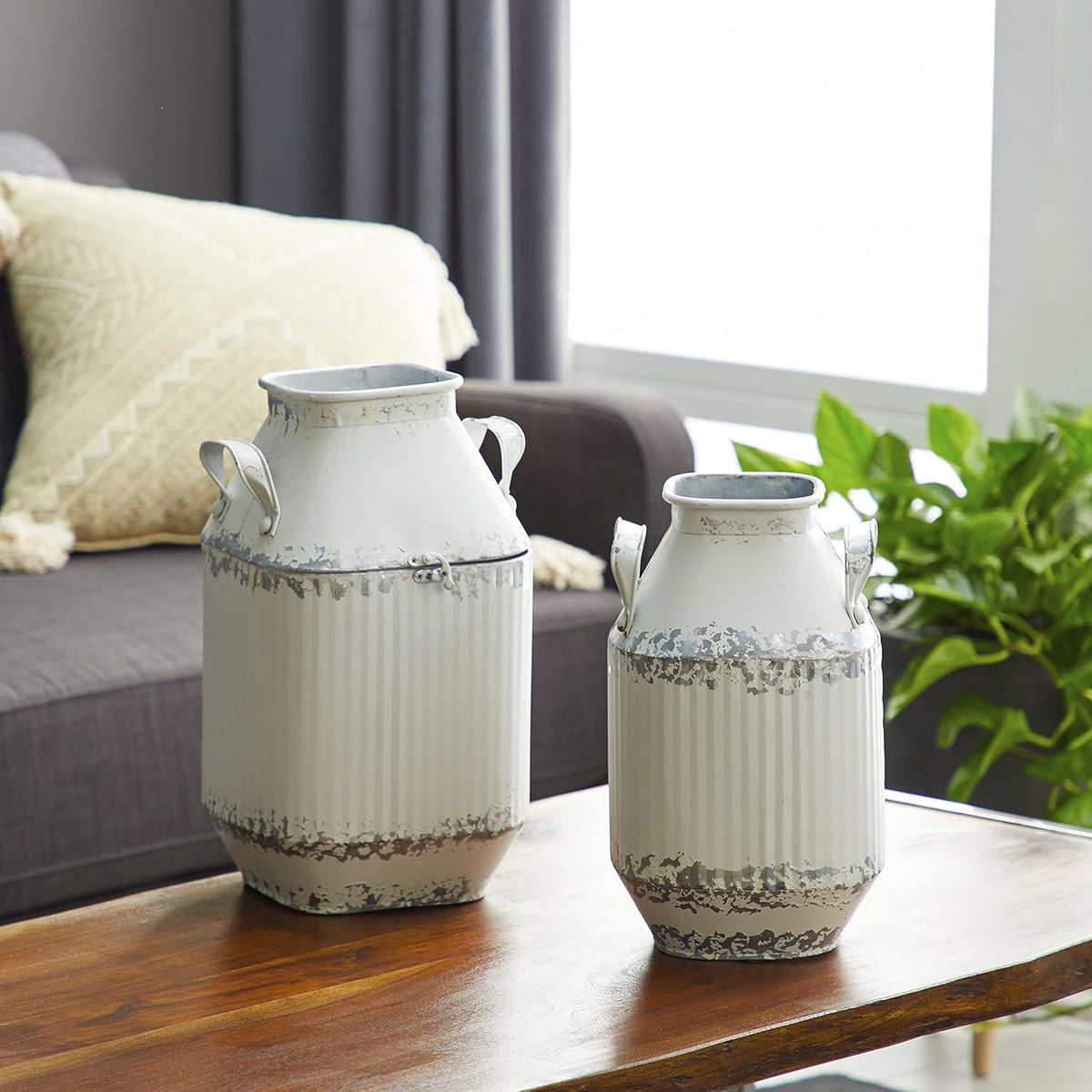 White Decorative Milk Can A713121