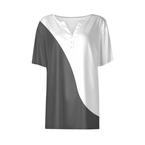 Womens V Neck Short Sleeve Tunic Tops C5135