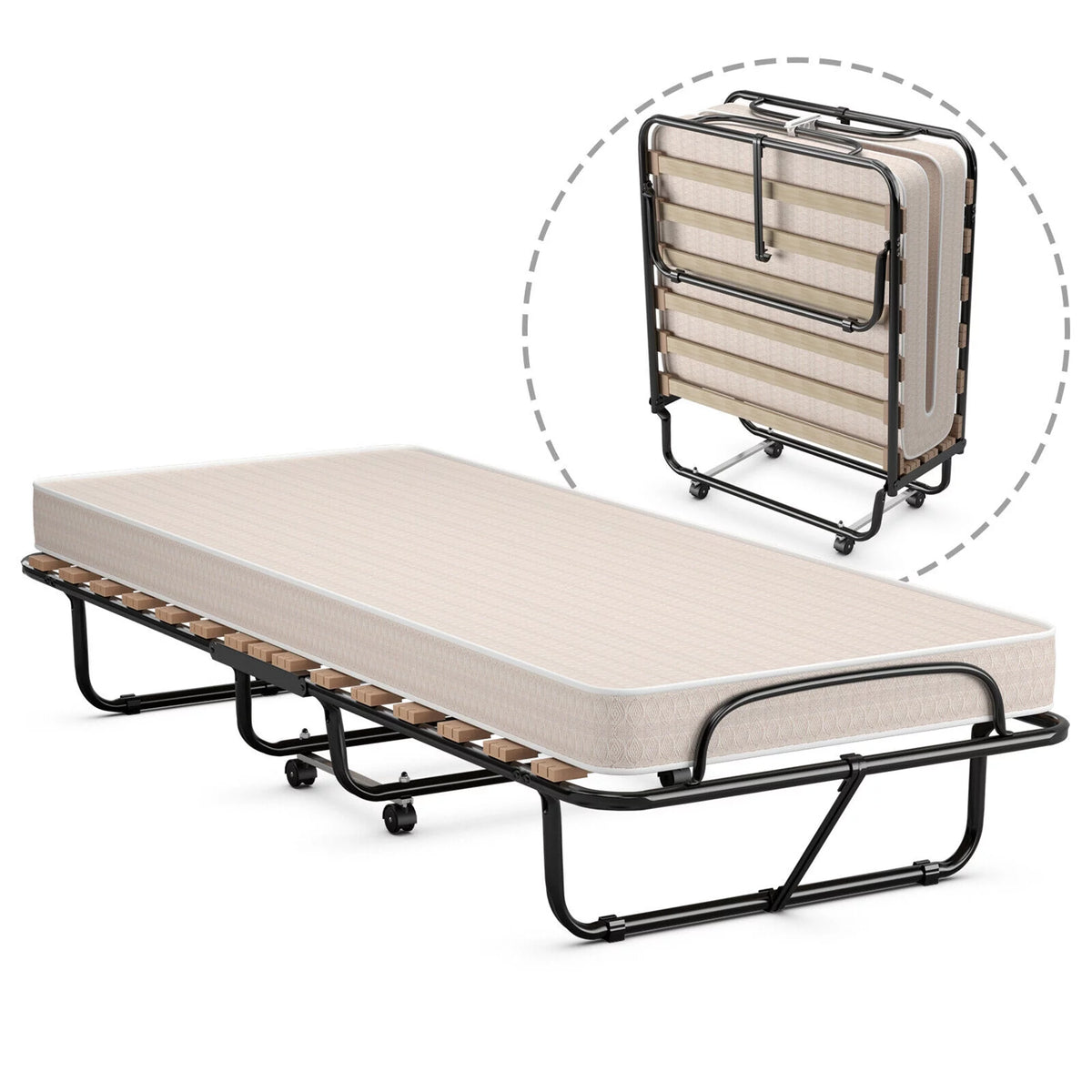 Folding Bed with Memory Foam Mattress N509394