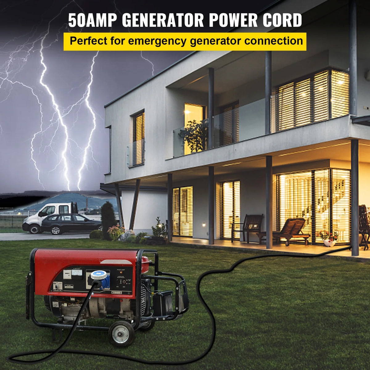 30Ft 50 Amp RV Extension Cord Copper Wire with Handles U806288