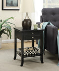 Black End Table with Drawer and Slide A151080
