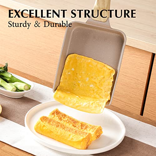 Nonstick Granite Omelette Pan with Spatula, 6" x 7" (Grey) S800521