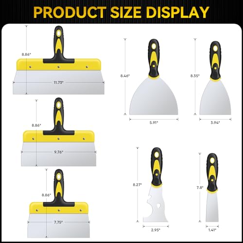 7-Piece Stainless Steel Putty Knife Tool Set E6605