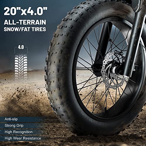 Dual Motor 2000W Electric Bike, Full Suspension, 18AH Removable Battery, Fat Tire Bicycle with Long Seat & Basket T1357