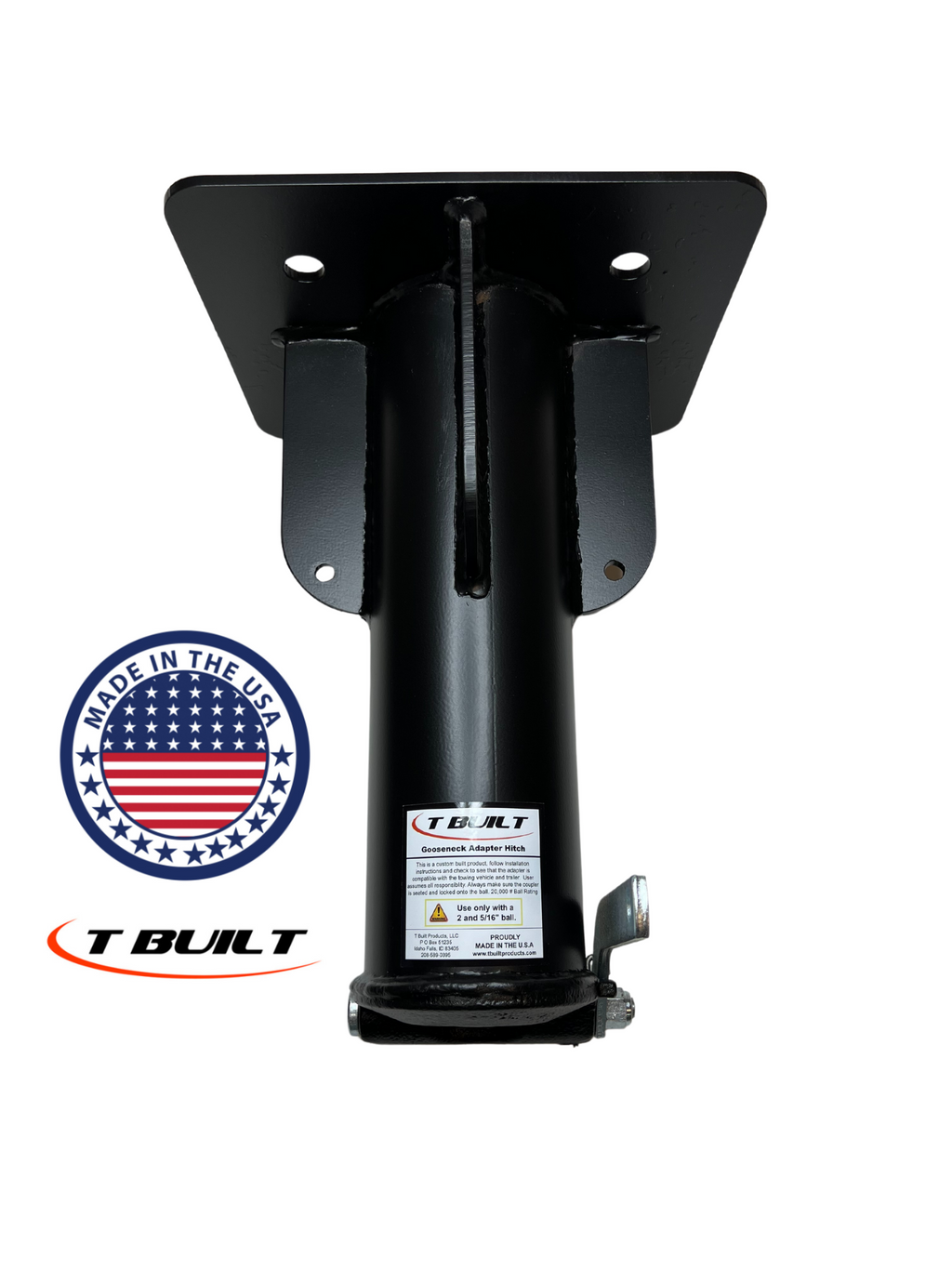 15" Fifth Wheel to Gooseneck Adapter with Self-Latching Coupler W376