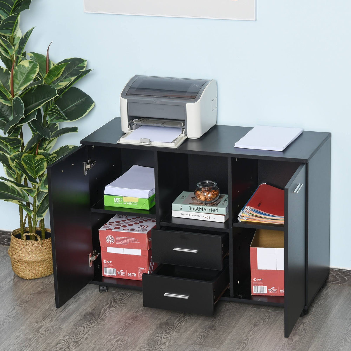 Printer Stand with Casters Mobile File Cabinet I542