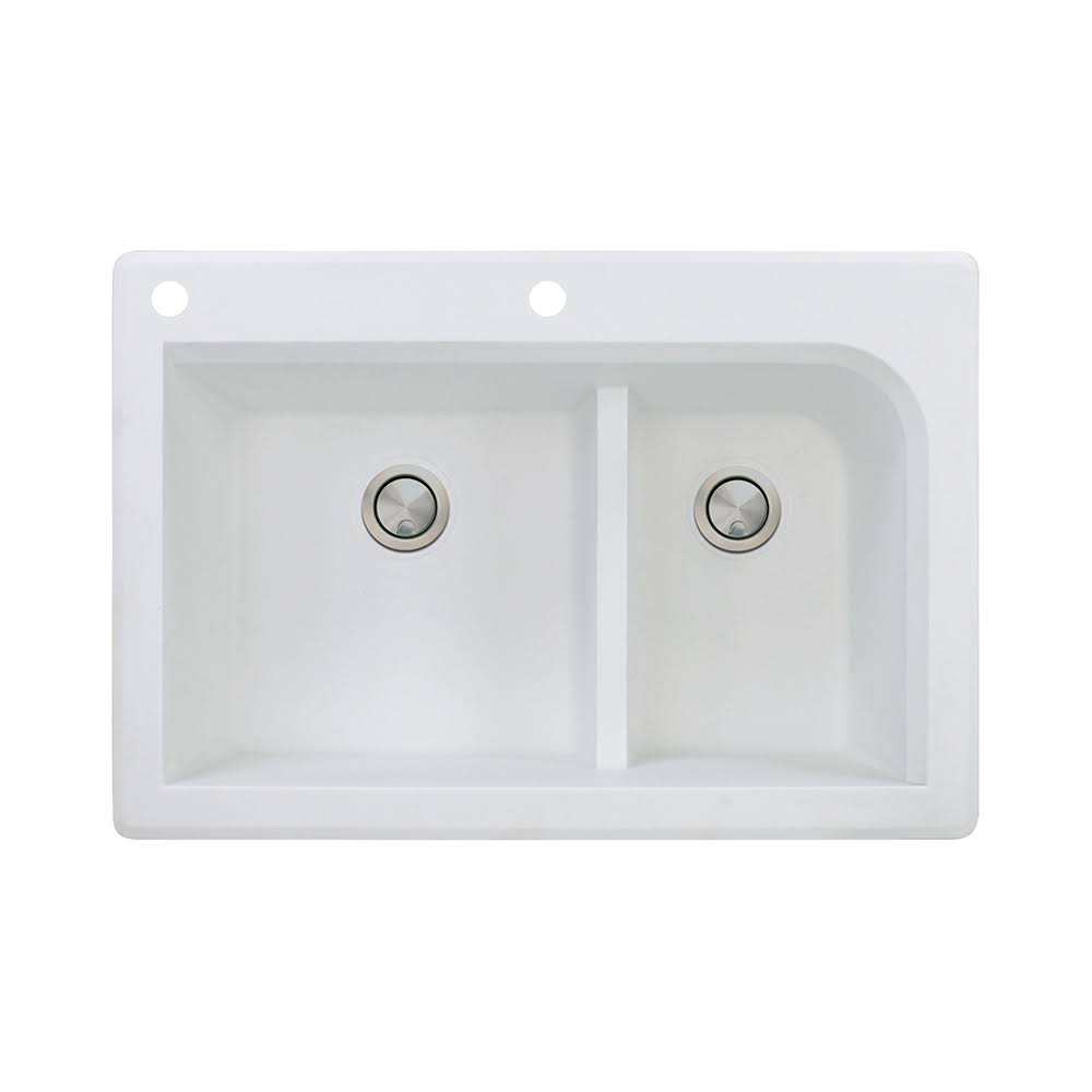 33-in Drop-In Granite Kitchen Sink in White W251