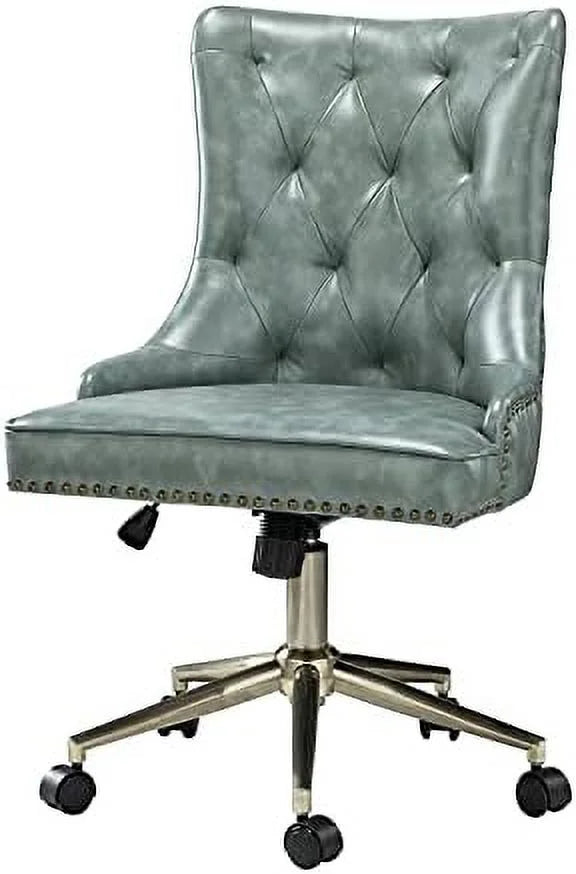 PU Leather Armless Office Chair with 5 Rolling Casters V51955