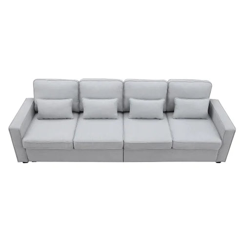 Modern Linen Fabric Sofa with 4 Pillows V42814