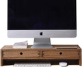 Wood Monitor Stand with 2 Drawers, Dark Brown, Pack of 2 T17570