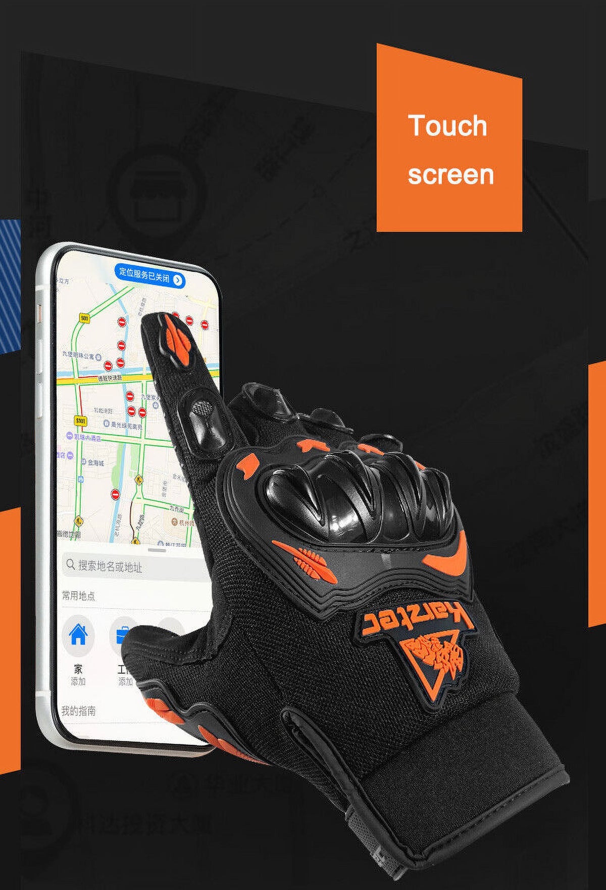 Motorcycle Gloves Full Finger Touchscreen Motorbike Riding Gloves R4261