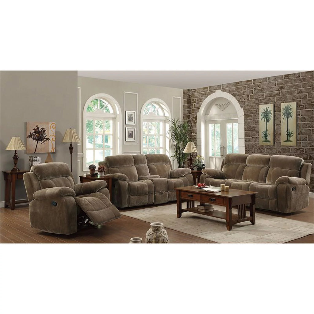 Mocha Brown Velvet Fabric Glider Recliner B59164
