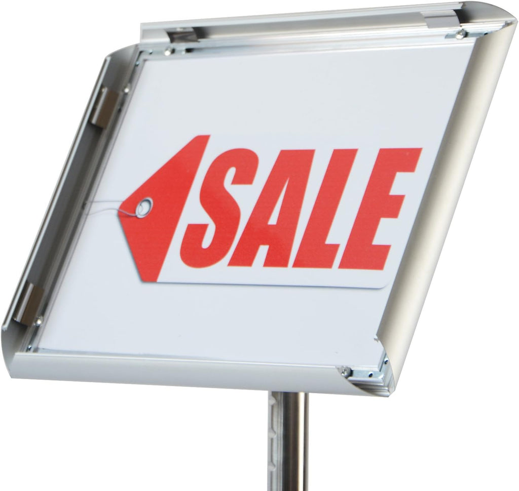Adjustable Heavy Duty Pedestal Poster Stand with Square Steel Base D4859