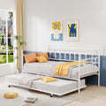 White Twin Size Metal Daybed with Trundle E2836
