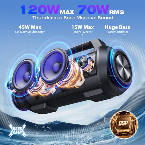 120W Portable Bluetooth Speaker IPX6 Waterproof O5966