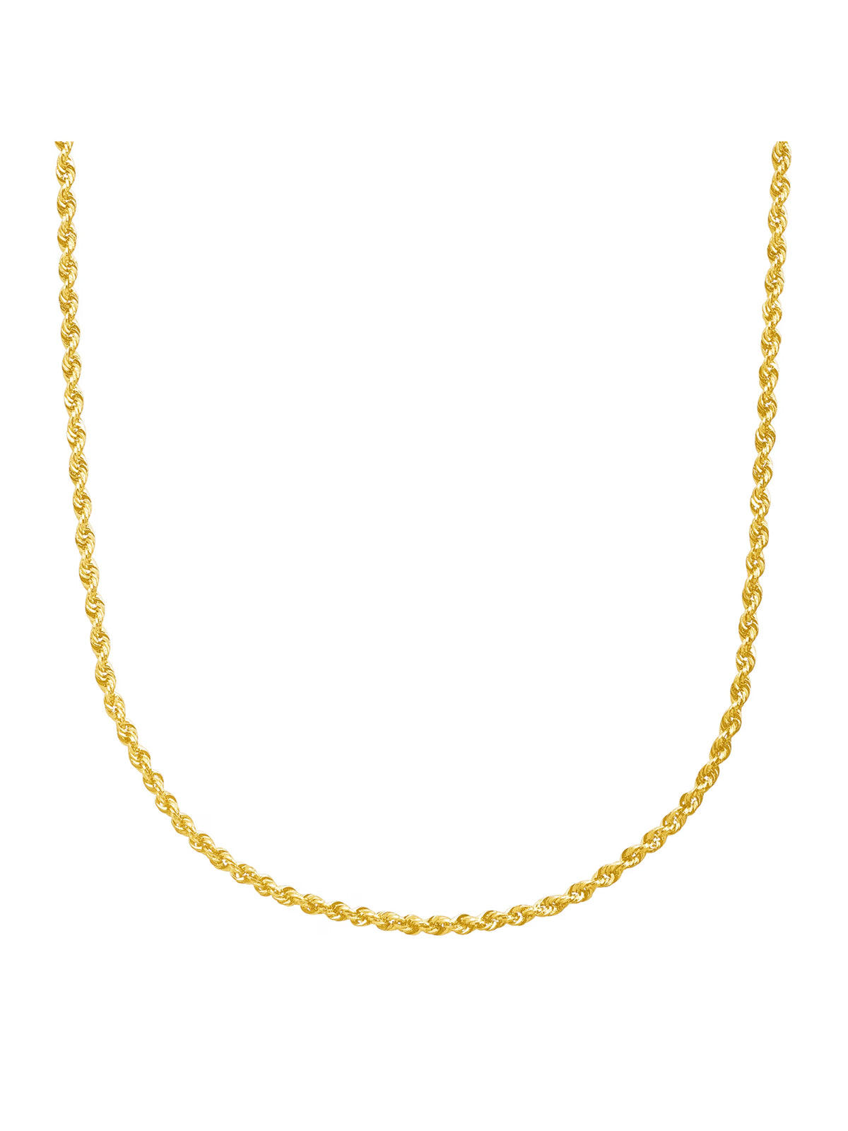 14kt Yellow Gold 20" Hollow Glitter Rope Chain Necklace A8166