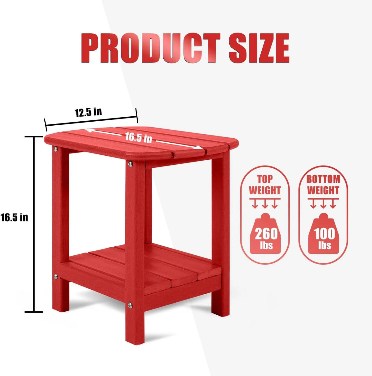 Black HDPE Adirondack Side Table D851
