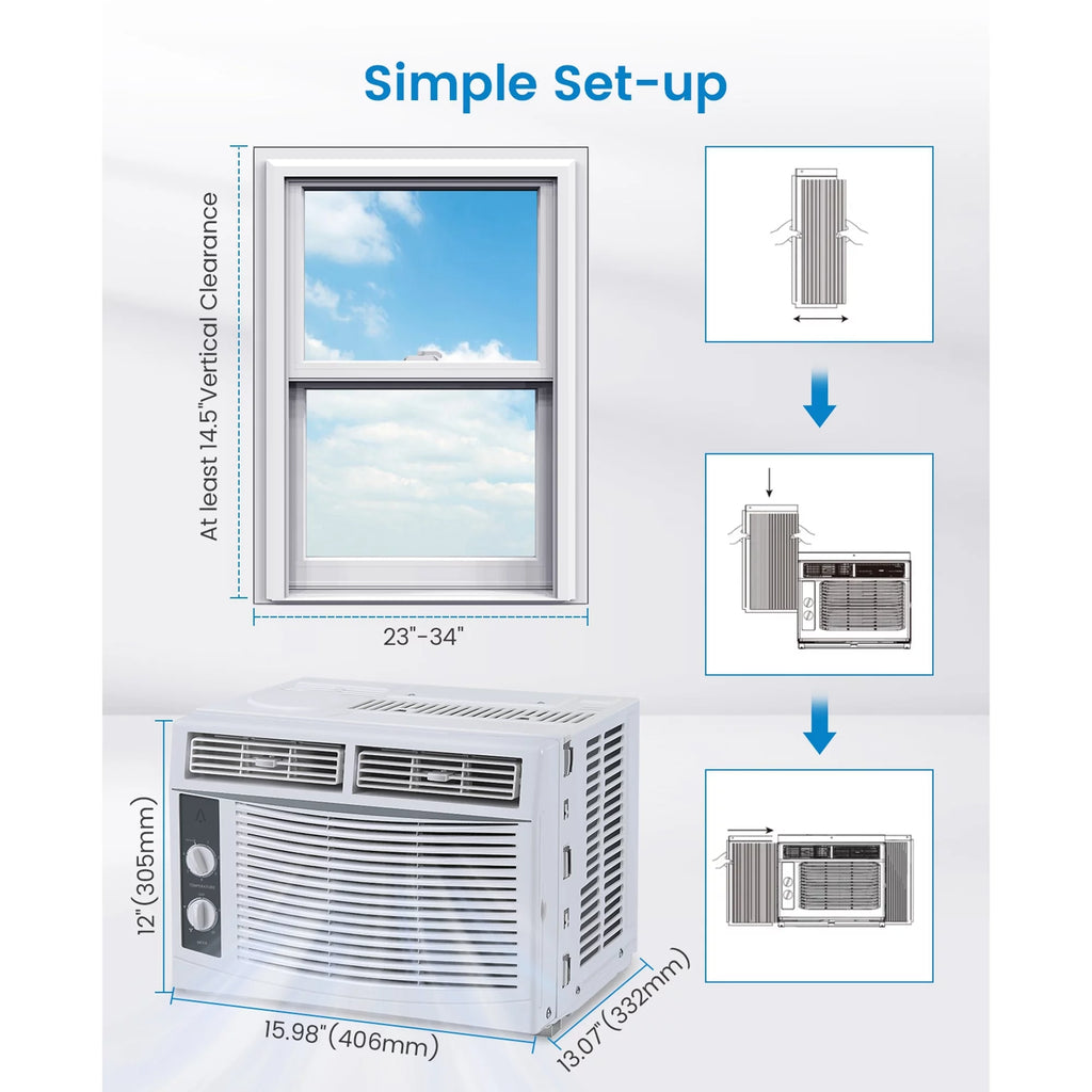 5000 Btu 115v Window Air Conditioner with Multi-Speed Fan, White A691
