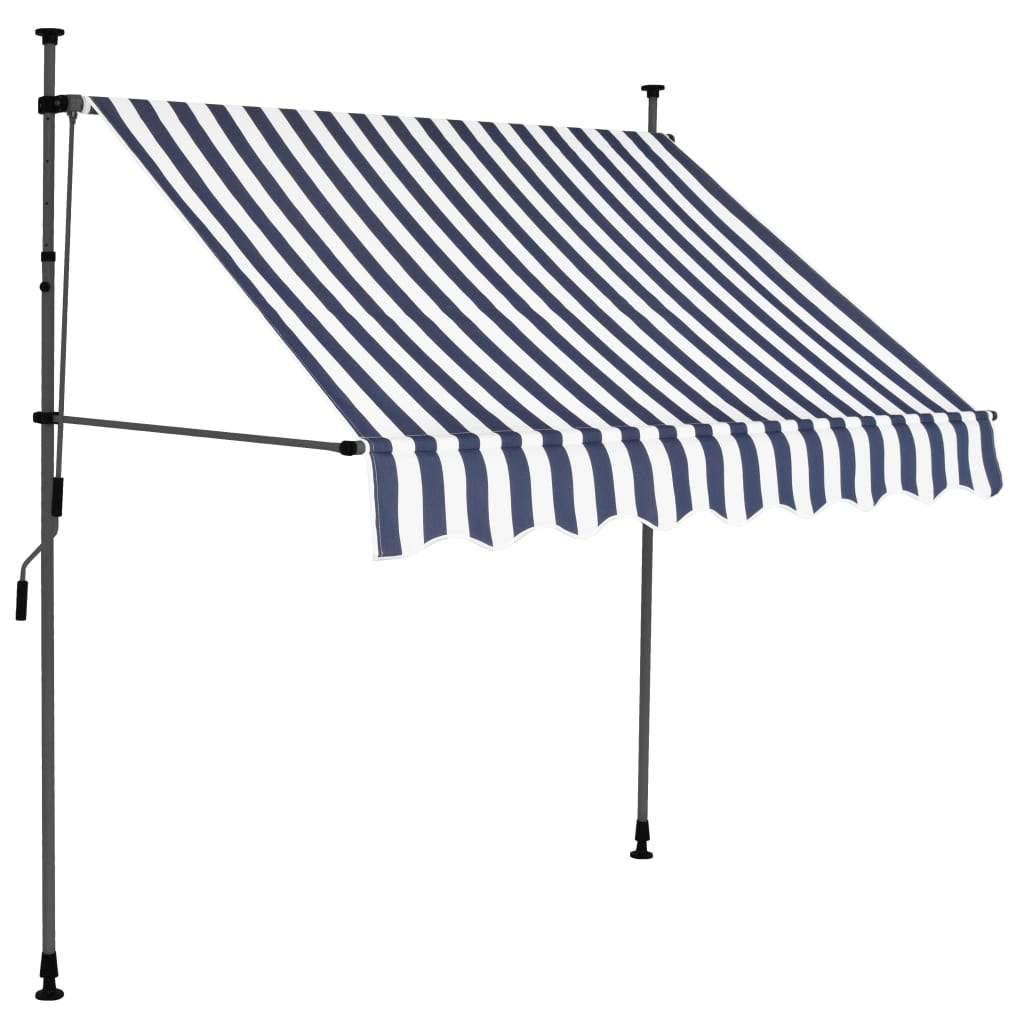 Manual Retractable Awning with LED Blue and White D4236