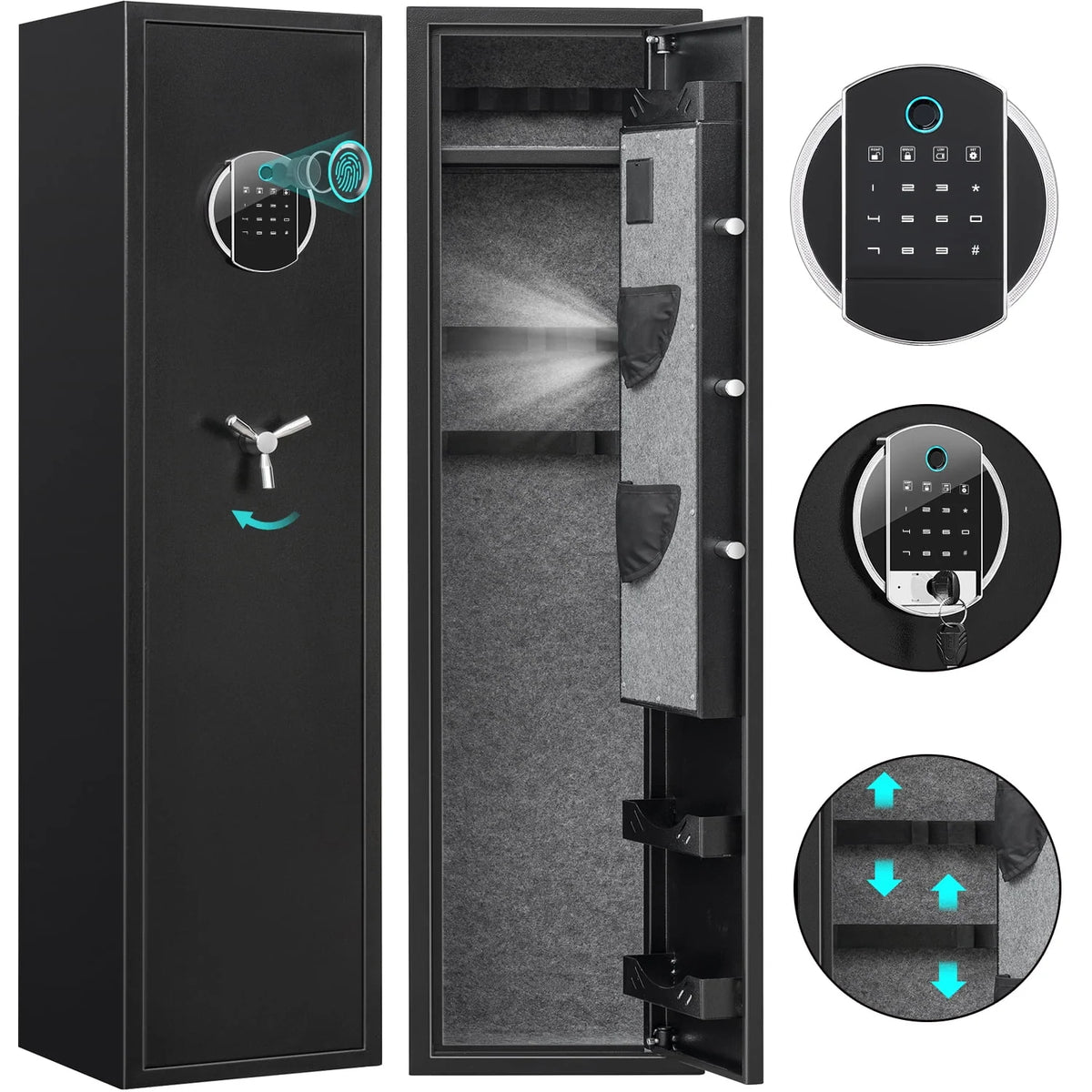 Biometric Fingerprint Long Gun Safe with Alarm System G7530