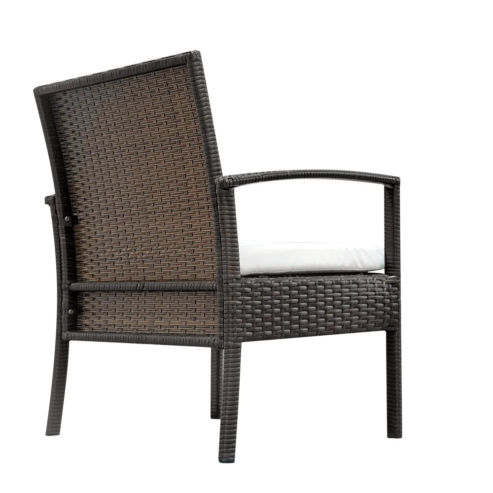 Brown 3 Pc Wicker Patio Conversation Set B623