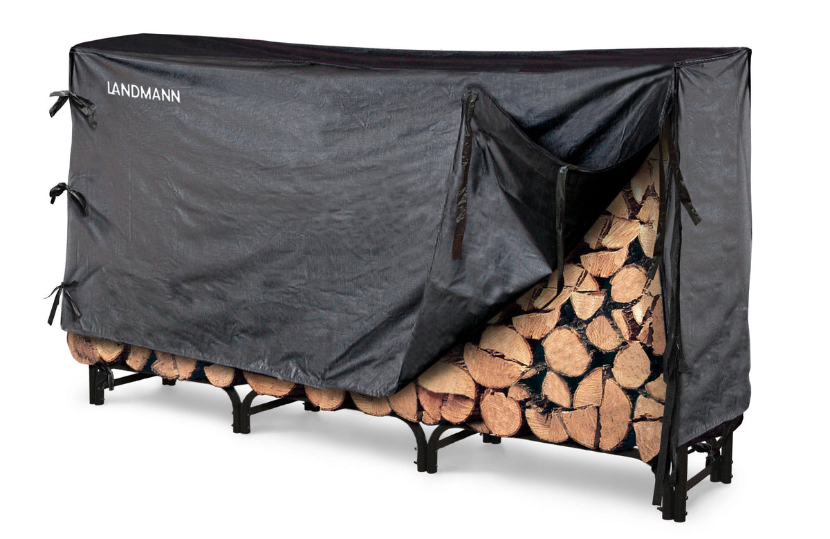 Black Log Rack with Cover W88164