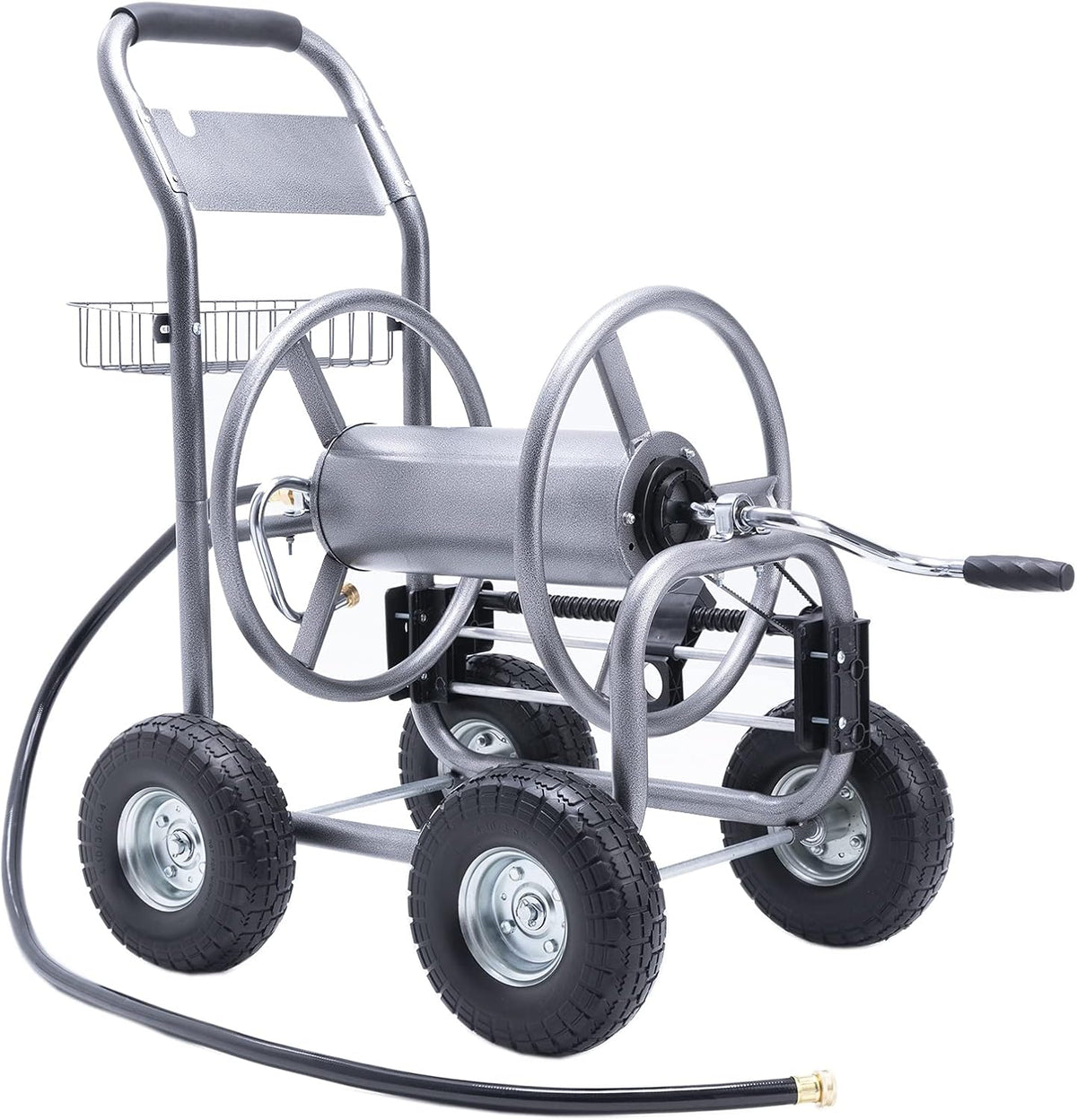 Industrial Hose Reel Cart with 4 Solid Wheels, 250-Feet Capacity G7200