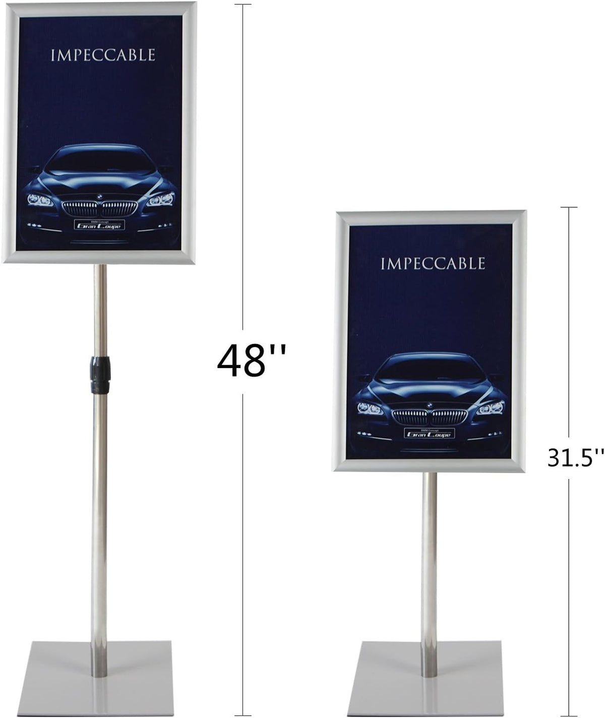 Adjustable Heavy Duty Pedestal Poster Stand with Square Steel Base D4859