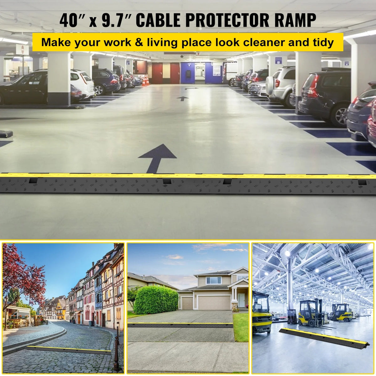 2 Channel 2 Pack Rubber Cable Protector Ramp I5325
