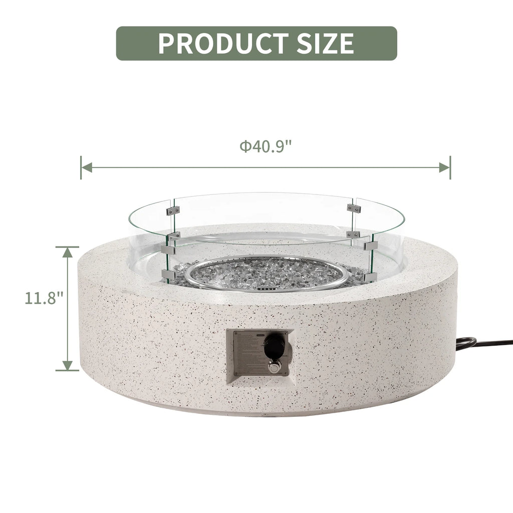 40.5-inch Round Propane Fire Pit Coffee Table V769