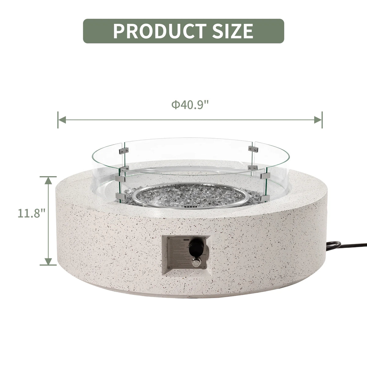 40.5-inch Round Propane Fire Pit Coffee Table V769