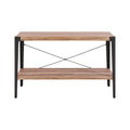 Industrial Console Table with Metal Legs and Distressed Wood Finish F73619