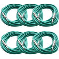 Pack of Six 25 Foot Green 1/4 TRS Patch Cable J17352