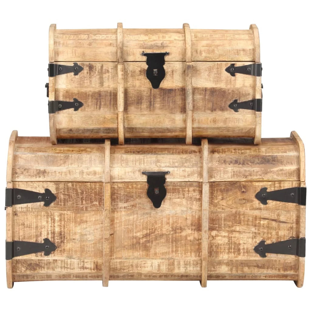 Storage Chests 2 Pieces Solid Mango Wood D95879