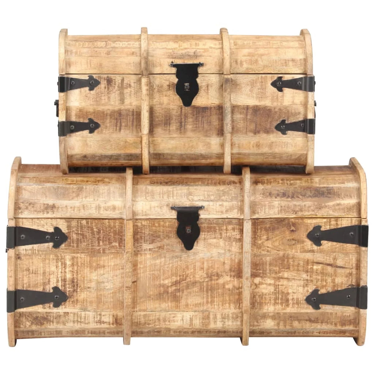 Storage Chests 2 Pieces Solid Mango Wood D95879
