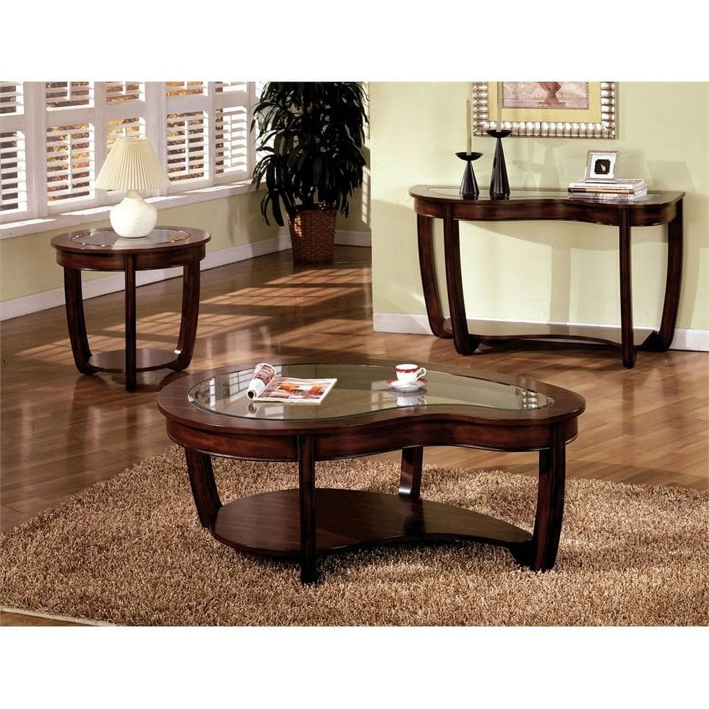 Solid Wood 1-Shelf Coffee Table in Dark Cherry H2575