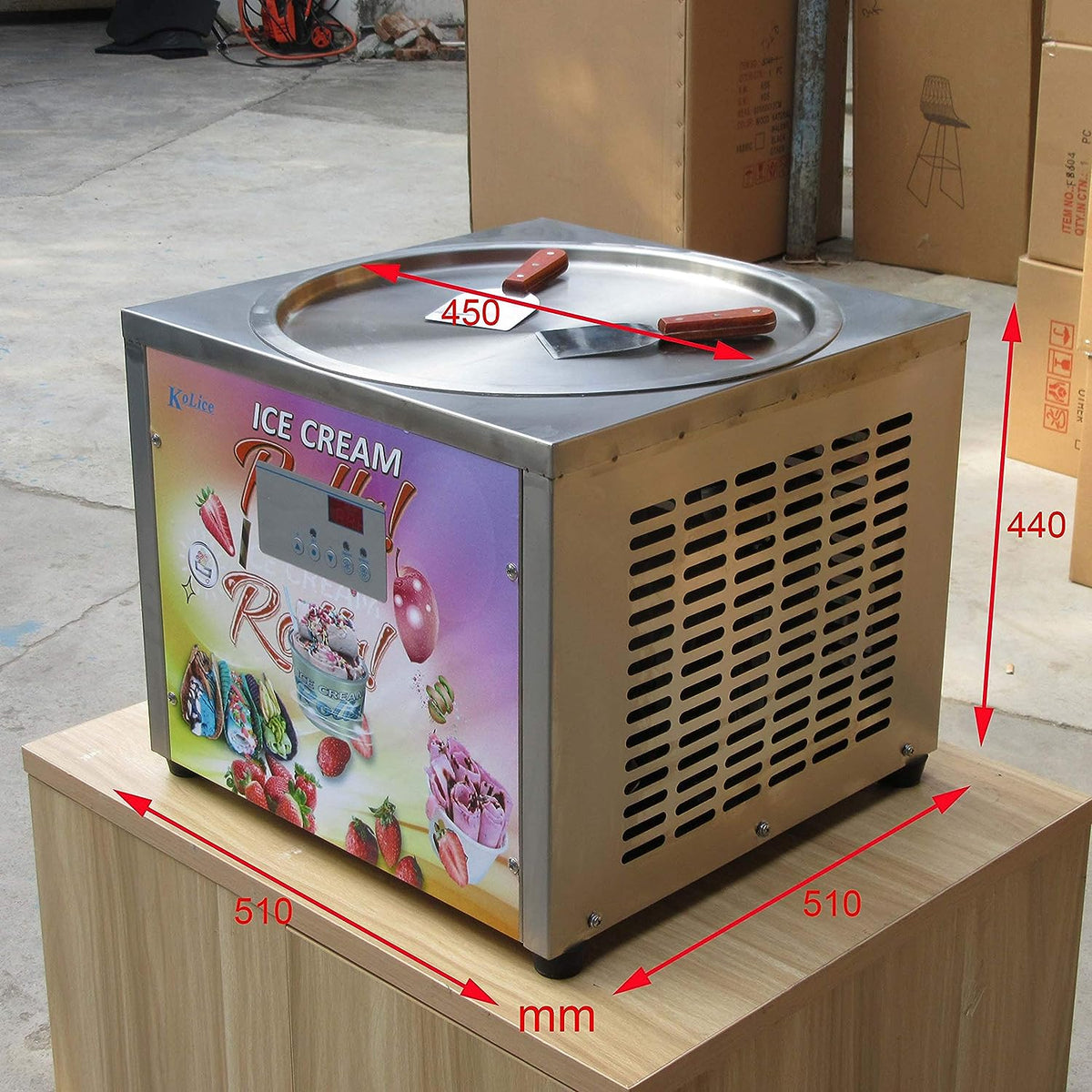 18" Single Round Pan Fried Ice Cream Machine N3584