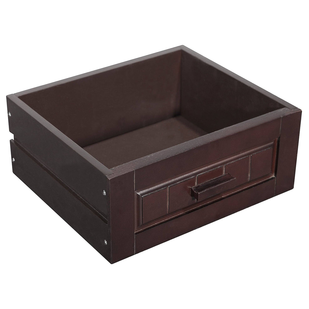Dark Birch Floor Cabinet with 1 Door, 1 Drawer and 3 Open Shelves F24535