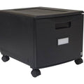 Black 1-Drawer Mobile Lateral Filing Cabinet L685266
