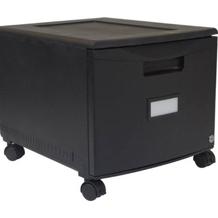 Black 1-Drawer Mobile Lateral Filing Cabinet L685266