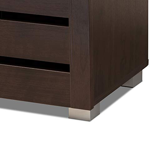 Dark Brown 3-Door Shoe Storage Cabinet E500548