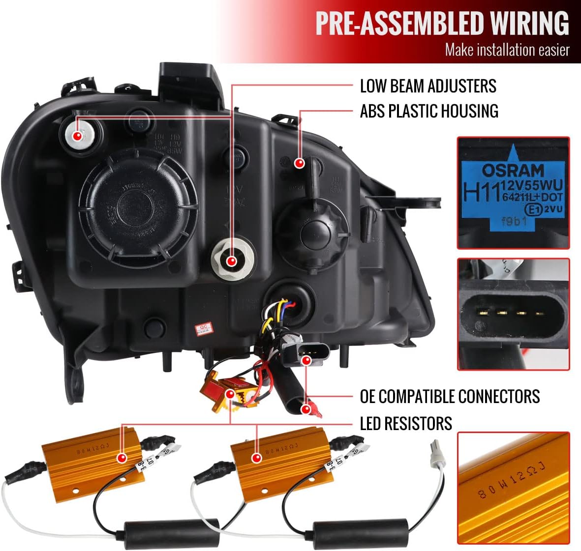 LED Sequential Projector Headlights Turn Signal U1132