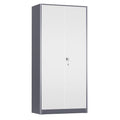 72" Black Lockable Metal Storage Cabinet with 4 Adjustable Shelves Z629