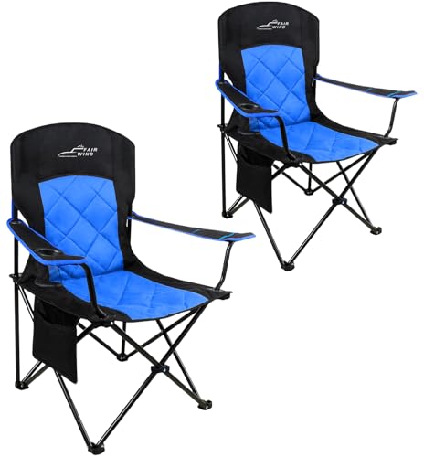 Oversized Padded Camping Chair 2 Pack Black U2793