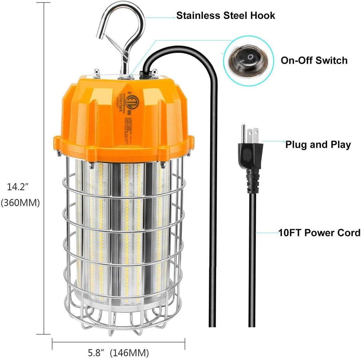 150W LED Portable Work Light 22500LM 5000K with Hook I7025