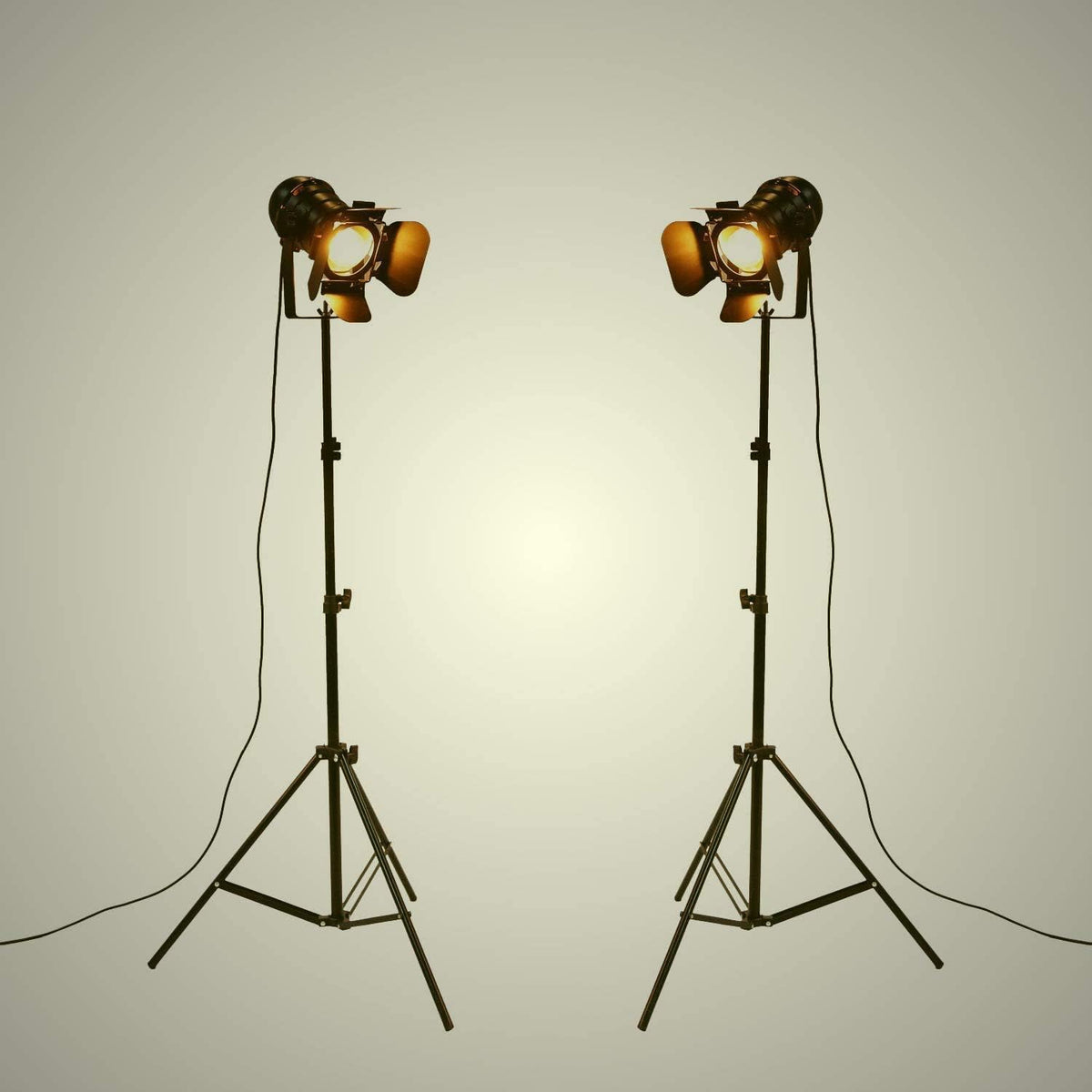Black Adjustable Tripod Floor Lamp with Foot Switch P976489