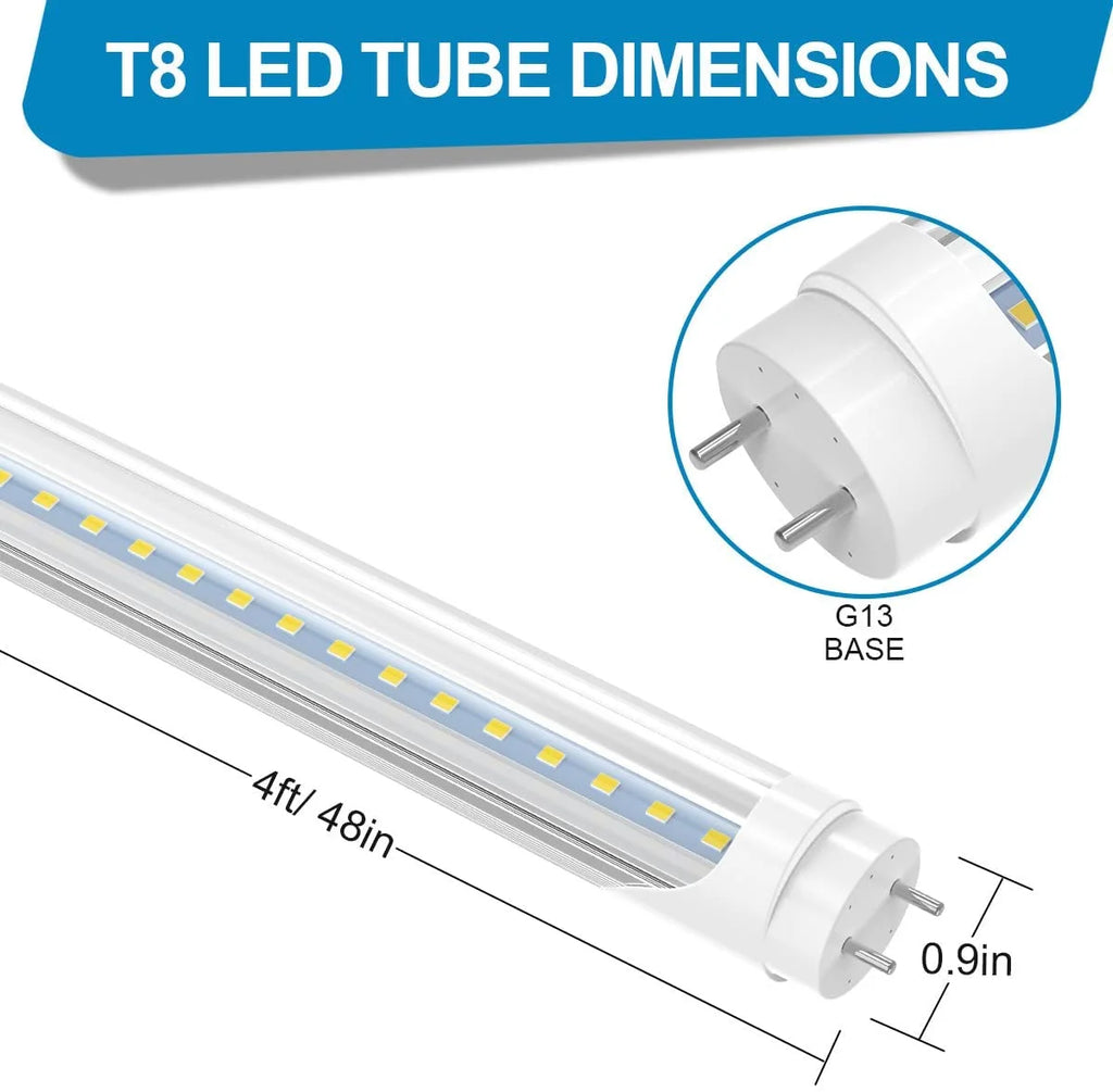 25-Pack 4ft LED Tube Light Bulbs, 6000K Cool White, 2400 Lumens Z225641